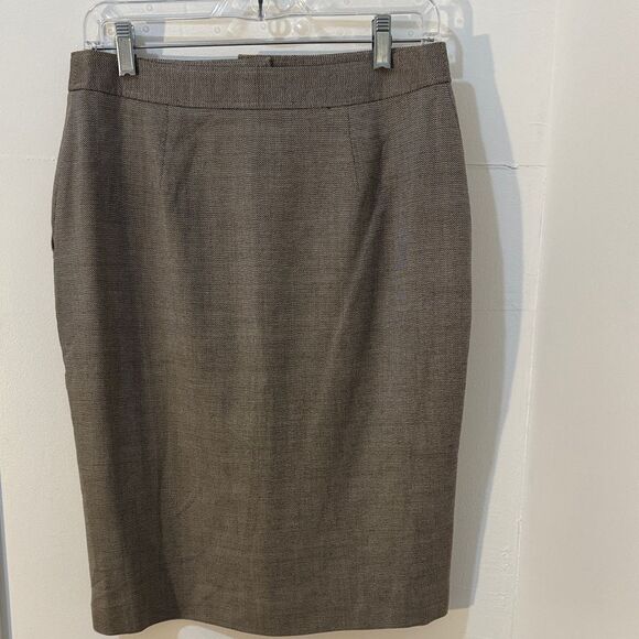 Loro Piana Brown Button-Front Pencil Skirt Size 6 US - Picture 2 of 11